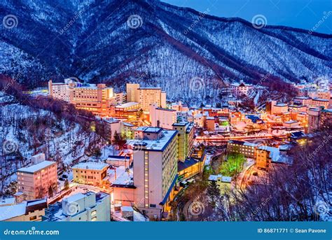 Noboribetsu Onsen Town stock image. Image of dusk, outdoors - 86871771