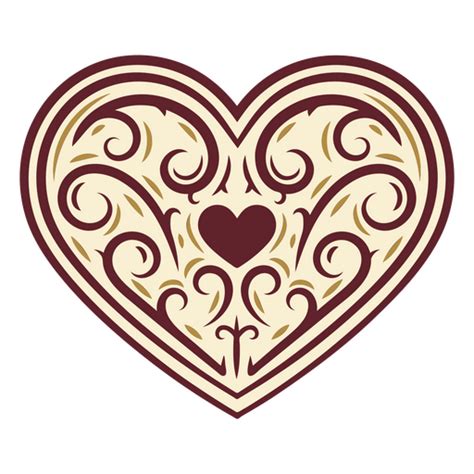 Diseño Png Y Svg De Diseño Adornado En Forma De Corazón Para Camisetas