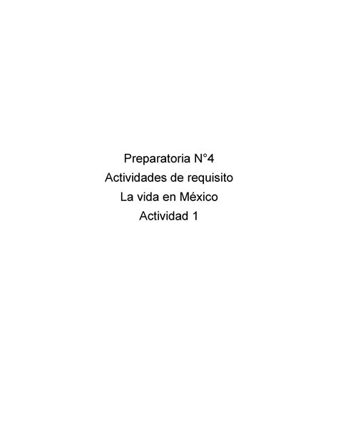 Act De Req Etapa 2 La Vida En Mexico Actividad De Requisito