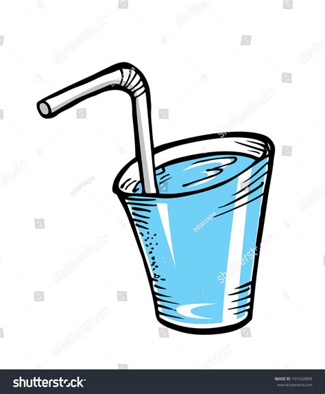 Glass Water Hand Drawn Stock Vector 101542894 Shutterstock