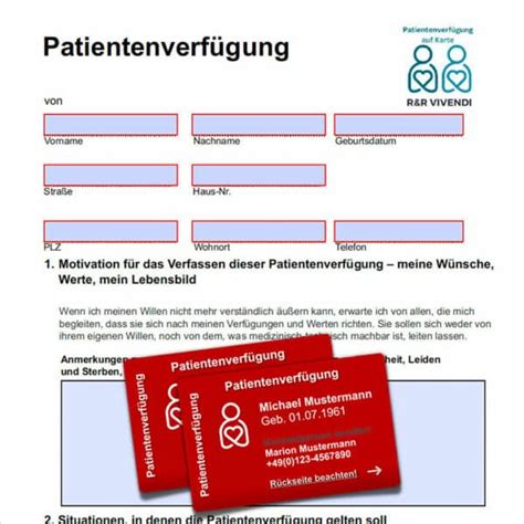 Vordrucke Formulare Patientenverf Gung Vorsorgevollmacht