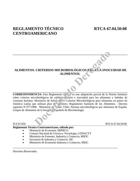 Pdf Reglamento T Cnico Rtca Centroamericanoasp Salud Gob