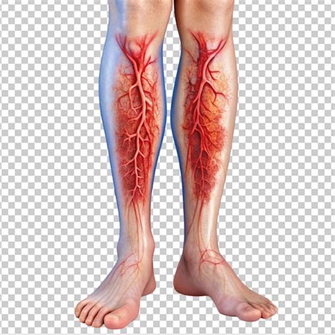 Deep Veins Thrombosis White Background For Removal On Transparent