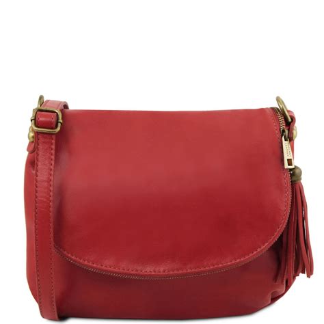 Tl Bag Borsa Morbida A Tracolla Con Nappa Rosso Tl