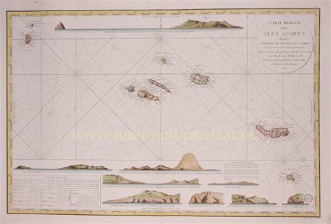 Carte R Duite Des Les A Ores Copper Engraving Published By The