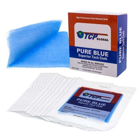 Tcp Global Pure Blue Superior Tack Cloths Tack Rags Box Of 12