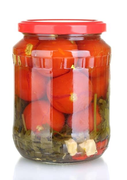 Premium Photo Jar Of Canned Tomatoes Isolated On White