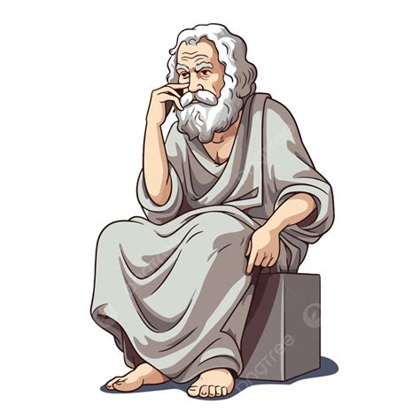 Socrates Clipart Filsuf Yunani Duduk Di Kartun Kotak Vektor Socrates