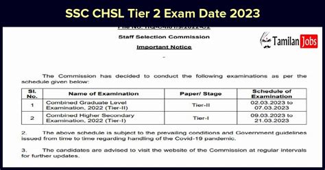 SSC CHSL Tier 2 Exam Date 2023 OUT Check Higher Secondary Details Here