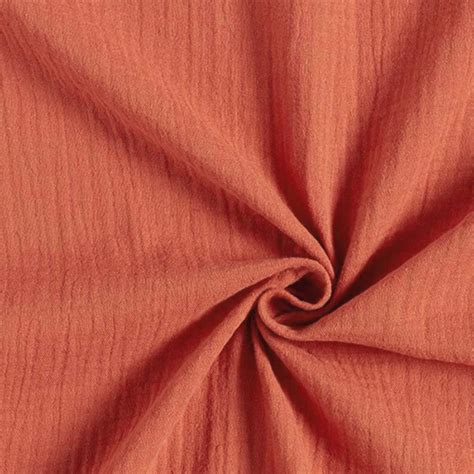 Tissu Double Gaze De Coton Terracotta De Haute Qualit Vendu Au M Tre