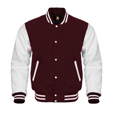 Vintage Varsity Jacket With Cow Leather Sleeves