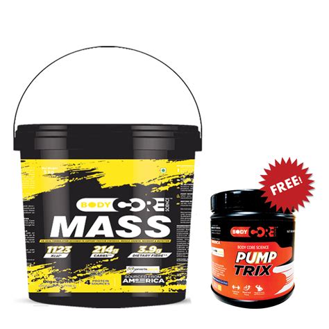 Bcs Mass Gainer 5kg Bcs Pumptrix Pre Workout 150gm Body Core Science