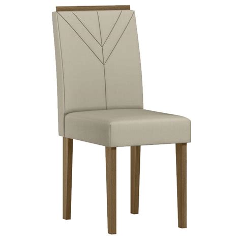 Cadeira para Mesa de Jantar Amanda Kit peças Imbuia Veludo Nude New Ceval