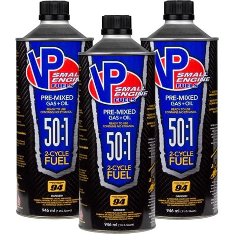 Vp Racing Fuels 50 1 Sef 2 Cycle Pre Mixed Gas Oil Fuel Ready To Use 3 Pack 1 Quart Bottles