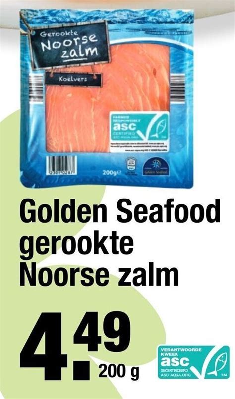 Golden Seafood Gerookte Noorse Zalm G Aanbieding Bij Aldi