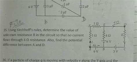 35 Using Kirchhoffs Rules Determine The Value Of Unknown Resistance R