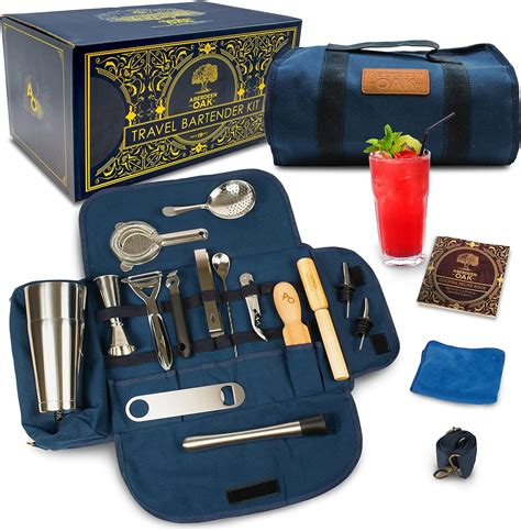 Travel Bartender Kit Portable Bar Set Bar Tools Full Cocktail Set