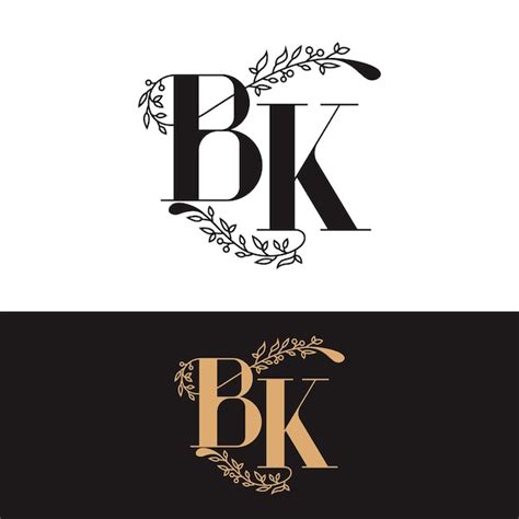 Monogramme De Mariage Dessin La Main Logo Bk Vecteur Premium