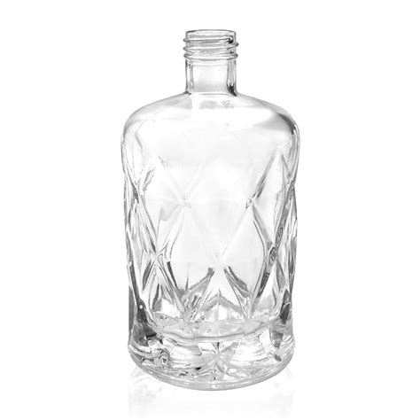 Luxury Exotic Liquor Bottles 430ml Fancy Whisky Bottle Glass High Quality Empty Whisky Bottle