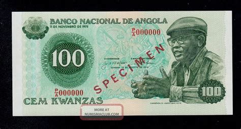 Angola Specimen 100 Kwanzas 1979 P A Pick 115s Unc Banknote