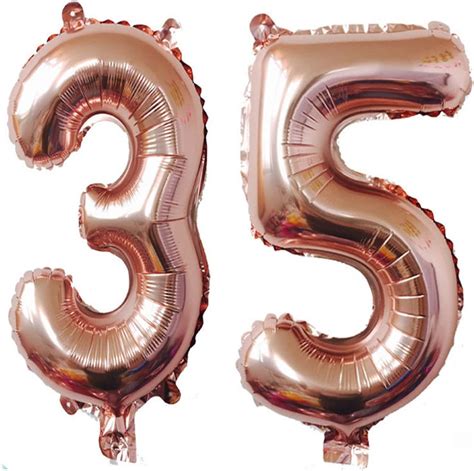 40inch Rose Gold Foil 35 Helium Jumbo Digital Number Balloons 35th Birthday