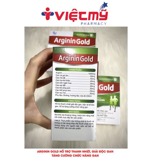 Bổ gan Arginin Gold Đại Uy hộp 4 vỉ x 5 ống x 10ml Hỗ trợ thanh