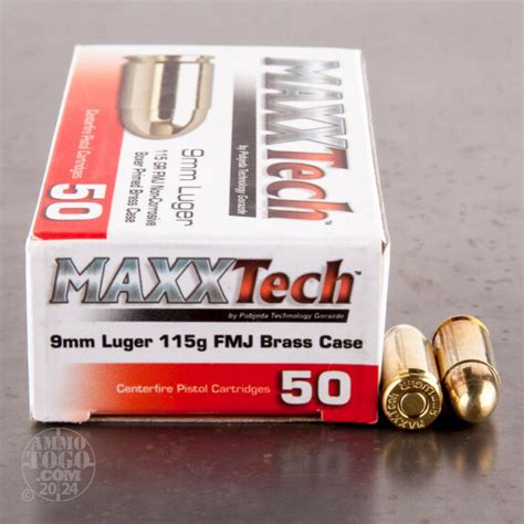 Cheap 9mm Luger 9x19 Ammo Bulk Maxxtech Full Metal Jacket Fmj 1000 Round Packs