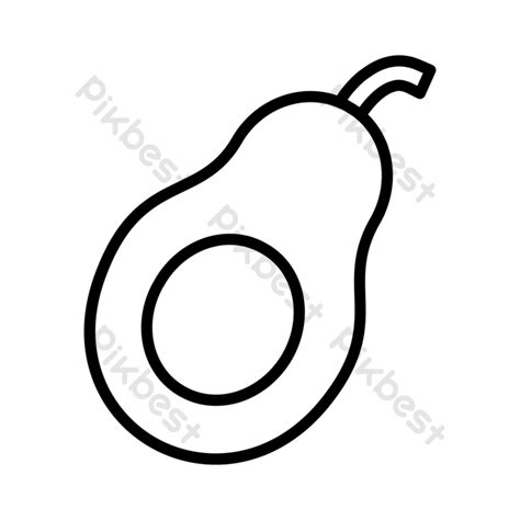 Avocado Vector Line Icon Png Images Ai Free Download Pikbest