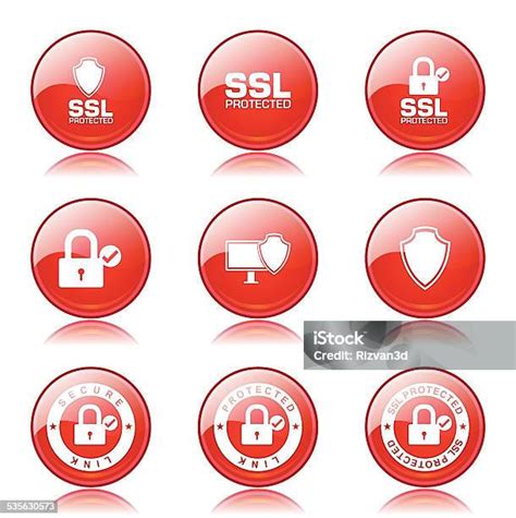Proteksi Proteksi Kumpulan Desain Ikon Vektor Merah Internet Web