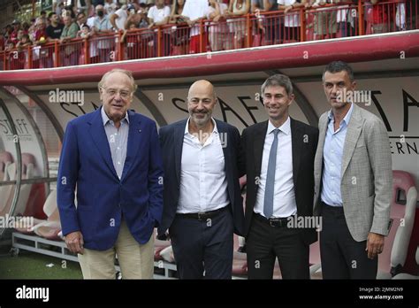 Paolo Scaroni Chairman Of Ac Milan Ivan Gazidis Chief Executive