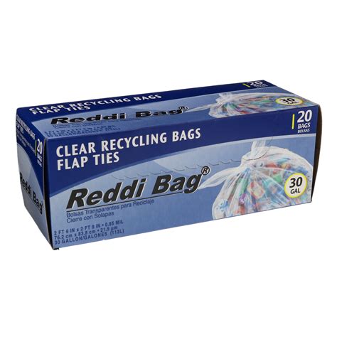 Reddi Bag Flap Tie 30 Gallon Clear Recycling Bags - Shop Trash Bags at ...