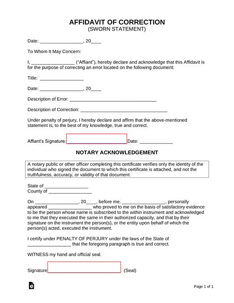 Free Blank Affidavit Template Sworn Statement PDF Word EForms