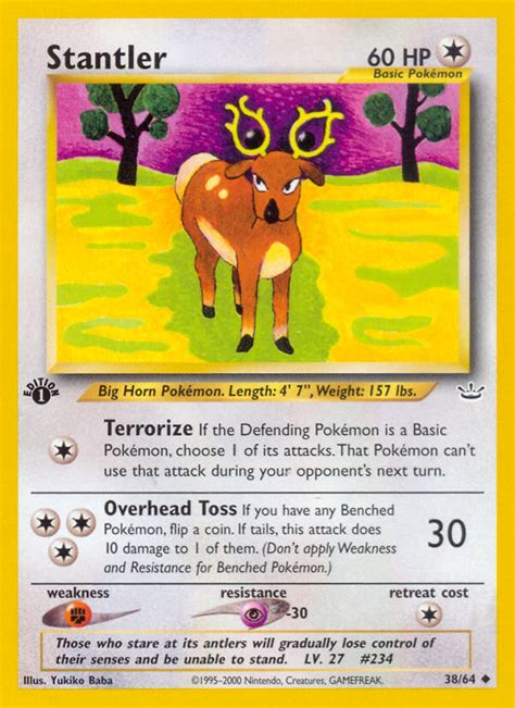 Stantler 38/64 - Neo Revelation - Neo Genesis - Pokemon Trading Card ...