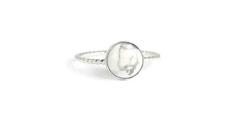 Marble Ring White Marble Ring Howlite Ring White Howlite Etsy