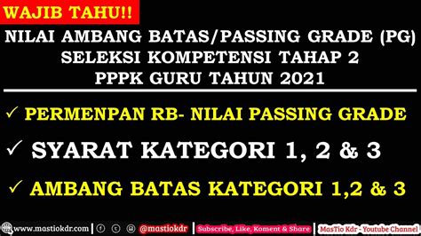 WAJIB TAHU NILAI PASSING GRADE AMBANG BATAS YANG DI GUNAKAN DI SELEKSI