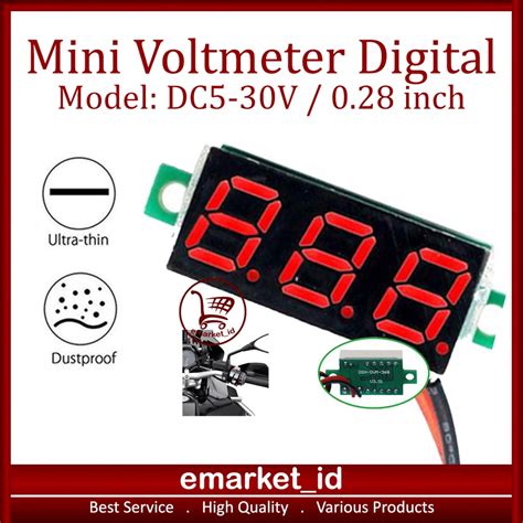 Jual Mini Voltmeter Digital Inch Dc V Volt Meter Dc Indikator