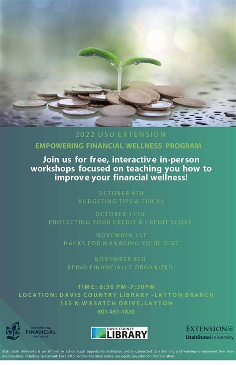 Empowering Financial Wellness Program Usu Extension 155 N Wasatch Dr