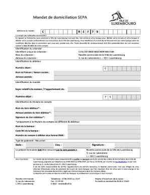 Fillable Online Mandat De Domiciliation Sepa Form Server Vdl Lu Fax