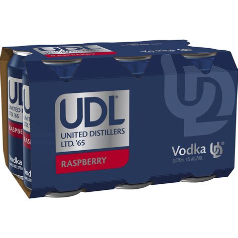 Udl Vodka Raspberry Can 375ml Woolworths