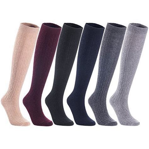 Lian Lifestyle Womens 3 Pairs Knee High Wool Boot Socks Leg Warmer Hr158121 Size 7 9 3 Random