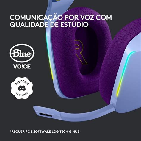 Headset Gamer Logitech G733 Rgb Sem Fio Surround 7 1 Tecnologia Blue Voice Lilás Mobcom Loja