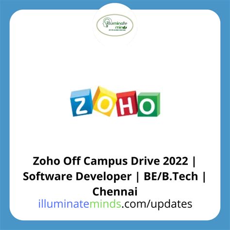 Zoho Off Campus Drive 2022 Software Developer BE B Tech Chennai