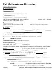 Notes Unit 3 Sensation And Perception W Blanks Doc Unit 3 Sensation