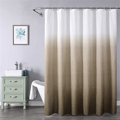 Voshin Brown Ombre Shower Curtain 3d Geometric Embossed Textured Shower Curtain