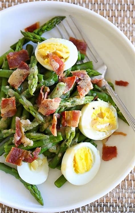 Asparagus Egg And Bacon Salad With Dijon Vinaigrette Recipe Skinnytaste