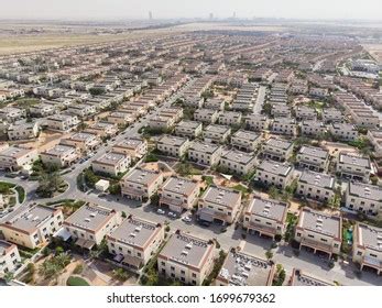 Aerial View Residential Compound Dubai Stock Photo