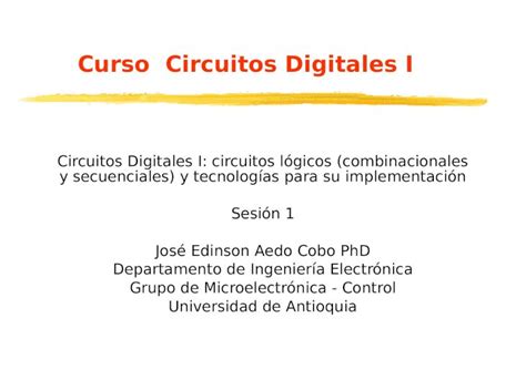 Ppt Curso Circuitos Digitales I Circuitos Digitales I Circuitos