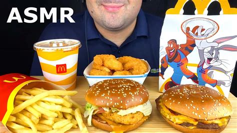 Asmr Mcdonalds Space Jam 2 Eating Cheese Burger Chicken Sandwich