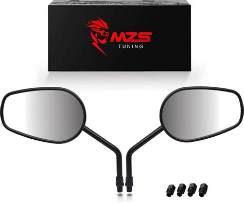 Amazon MZS Black Motorcycle Mirrors 10MM Heavy Duty Aluminum