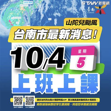 快訊／放了3天颱風假！台南市明天正常上班上課 Ftnn 新聞網